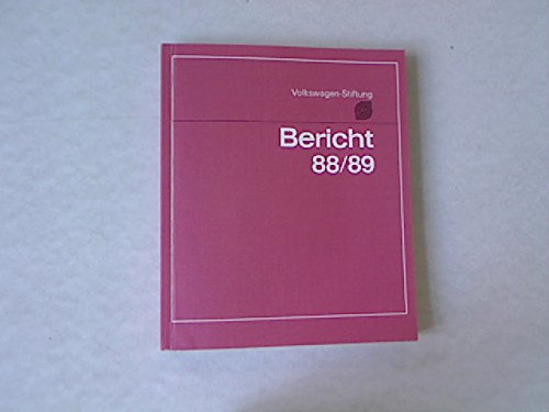 Imagen de archivo de Volkswagen-Stiftung/Bericht 88/89 a la venta por medimops