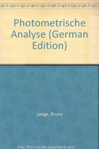 Photometrische Analyse / Bruno Lange ; Zden k J. Vejdel k - Lange, Bruno / Vejd lek, Zden k J.