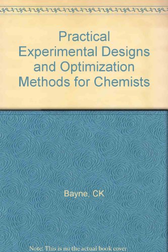 Stock image for Practical Experimental Designs and Optimization Methods for Chemists for sale by Buchpark