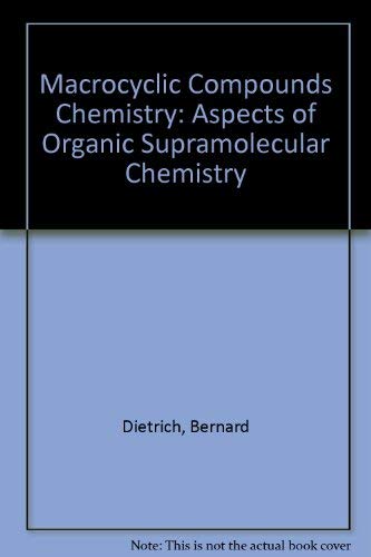 Imagen de archivo de Macrocyclic Chemistry. Aspects of Organic and Inorganic Supramolecular Chemistry a la venta por Zubal-Books, Since 1961