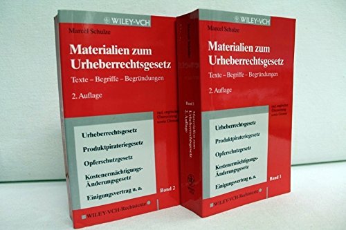 Beispielbild fr Materialien zum Urheberrechtsgesetz. Texte - Begriffe - Begrndungen: Texte Begriffe Begrundungen zum Verkauf von medimops