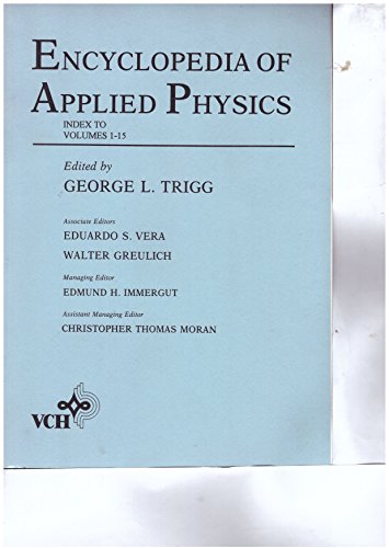 Stock image for Encyclopedia of Applied Physics Cumulative Index (15 Volume Set (Encyclopedia of Applied Physics , So15) for sale by Mispah books