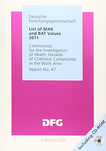Stock image for List of MAK and BAT Values 2011: Maximum Concentrations and Biological Tolerance Values at the Workplace (MAK & BAT Values) for sale by Phatpocket Limited