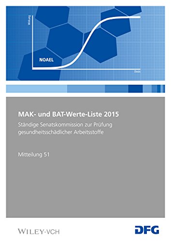 9783527339778: MAK– und BAT–Werte–Liste 2015: Maximale Arbeitsplatzkonzentrationen und Biologische Arbeitsstofftoleranzwerte. Senatskommission zur Prfung ... Arbeitsstoffe. Mitteilung 51