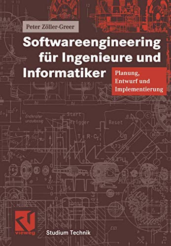 Beispielbild fr Softwareengineering fr Ingenieure und Informatiker. Planung, Entwurf und Implementierung (Studium Technik) von Peter Zller-Greer und Otto Mildenberger Softwareengineering fr Ingenieure und Informatiker Planung Entwurf und Implementierung Studium Technik Dieses Buch enthlt die gngigen Phasenmodelle (Wasserfallmodel, Spiralmodell, Ontogenese-Modell, V-Modell, Prototyping)und beschreibt ausfhlich die Planung und den Entwurf von Software (DV-ModellierungER, SER, UML, OMT, Coad&Yourdon). Es enthlt zudem eine Einfhrung in die Grundlagen von Datenbanken (Normalformen, SQL). Im Abschnitt Implementierung werden ausfhrliche Beispiele zur Maskengestaltung gegeben, i.d.R. anhand MS-Access und Visual Basic for Applications (VBA). Die Datenbergabe zwischen Office-Anwendungen wird gezeigt. Ein Kapitel "Spezielle Anwendungen" fhrt ein in die Entwicklung von betrieblichen Informationssystemen, Realzeitanwendungen, Fuzzy-Systemen, Multi Media-Systemen und Internetanwendungen (php-Skripte, e-L zum Verkauf von BUCHSERVICE / ANTIQUARIAT Lars Lutzer