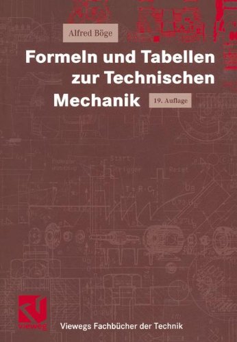 9783528050122: Formeln Und Tabellen Zur Technischen Mechanik