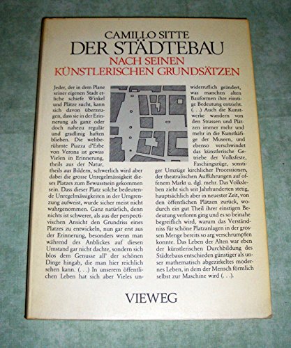 Imagen de archivo de Der Stdtebau nach seinen knstlerischen Grundstzen vermehrt um "Grostadtgrn": Reprint der 4. Auflage von 1909 a la venta por medimops