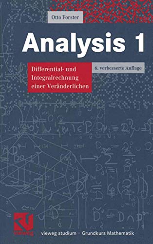 9783528572242: Analysis 1. Differential- und Integralrechnung einer Vernderlichen