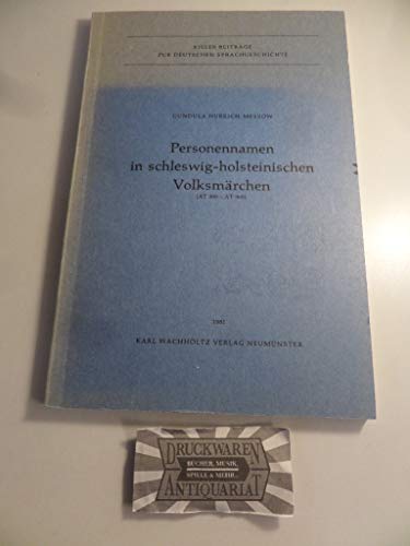 Beispielbild fr Personennamen in schleswig-holsteinischen Volksmrchen. zum Verkauf von Antiquariat Kai Gro