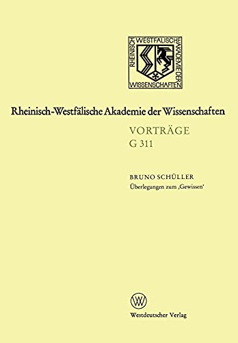 Imagen de archivo de berlegungen zum, Gewissen': 345. Sitzung am 20. Februar 1991 in Dsseldorf (German Edition) a la venta por Lucky's Textbooks