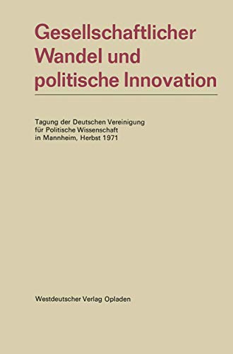 Gesellschaftlicher Wandel und politische Innovation - Deutsche Vereinigung Für Politische Wissenschaft