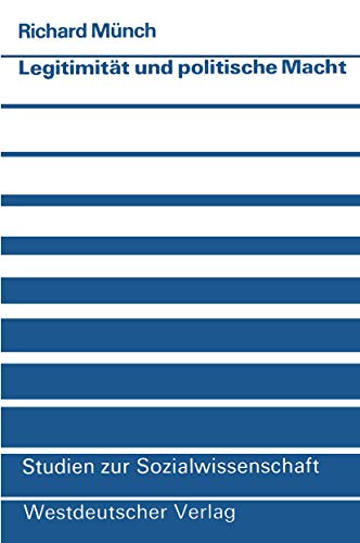 Imagen de archivo de Legitimitt und politische Macht a la venta por A Book By Its Cover