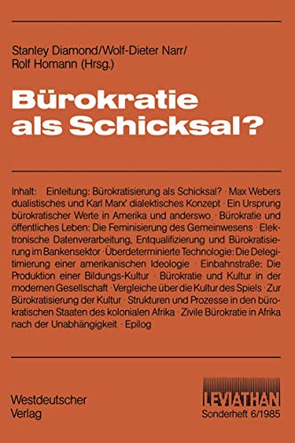 9783531116907: Burokratie Als Schicksal?