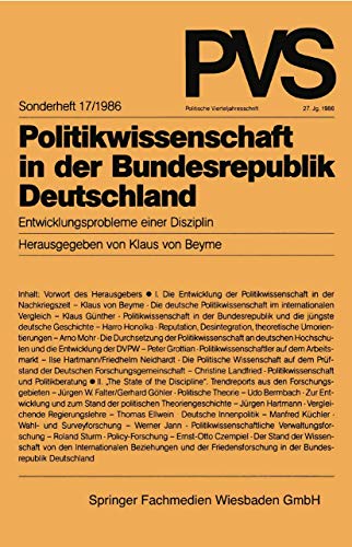 9783531118307: Politikwissenschaft in Der Bundesrepublik Deutschland: Entwicklungsprobleme Einer Disziplin (Politische Vierteljahresschrift Sonderhefte)