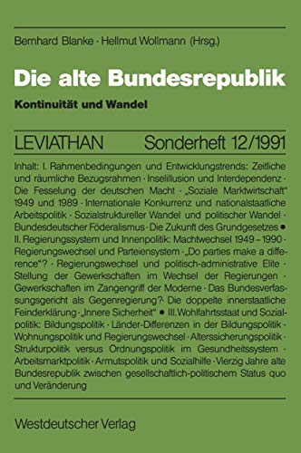 Stock image for Die alte Bundesrepublik: Kontinuitt und Wandel for sale by G. & J. CHESTERS