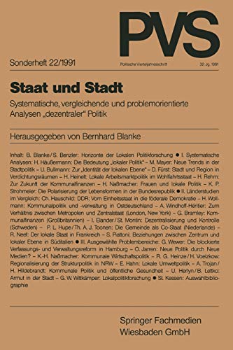 9783531122779: Staat und Stadt: Systematische, vergleichende und problemorientierte Analysen „dezentraler
