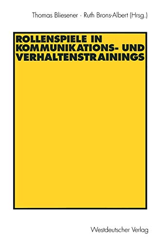 Beispielbild fr Rollenspiele in Kommunikations- und Verhaltenstrainings (German Edition) zum Verkauf von Pukkiware