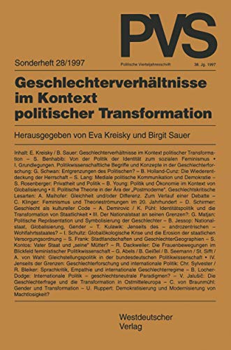 Stock image for Geschlechterverhaltnisse Im Kontext Politischer Transformation for sale by Chiron Media