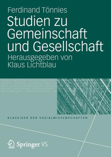Imagen de archivo de Studien Zu Gemeinschaft Und Gesellschaft a la venta por Blackwell's