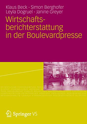 Stock image for Wirtschaftsberichterstattung in Der Boulevardpresse for sale by Revaluation Books
