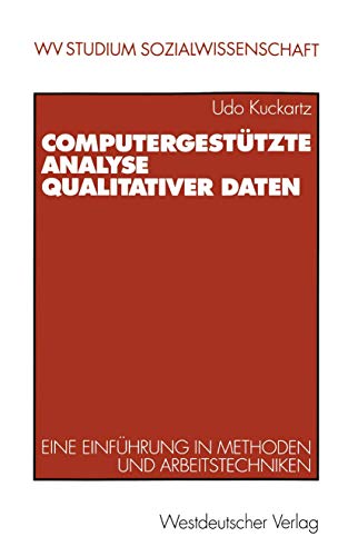 9783531221786: Computergesttzte Analyse qualitativer Daten. Eine Einfhrung in Methoden und Arbeitstechniken.