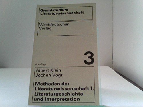 Stock image for Methoden der Literaturwissenschaft I / Literaturgeschichte und Interpretation for sale by Sigrun Wuertele buchgenie_de