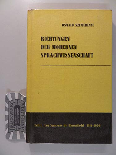 Imagen de archivo de Szemerenyi, Oswald, Bd.1 : Von Saussure bis Bloomfield (1916-1950) a la venta por medimops