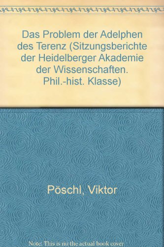 9783533024262: Das Problem der Adelphen des Terenz. (1975/4)