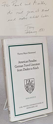 American paradise, German travel literature from Duden to Kisch.