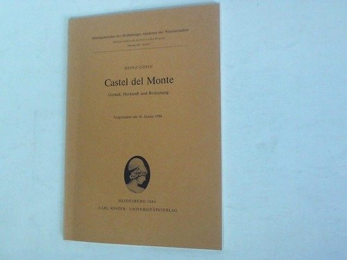 Beispielbild fr Castel del Monte zum Verkauf von medimops