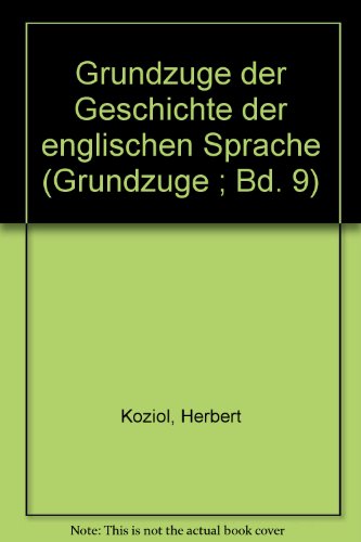 Stock image for Grundzge der Geschichte der englischen Sprache for sale by Versandantiquariat Felix Mcke