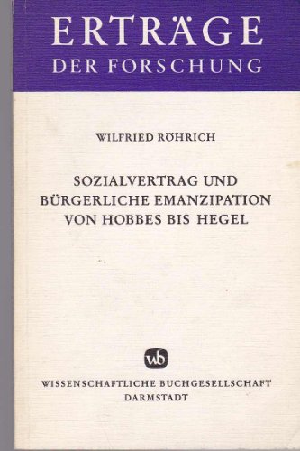 9783534053704: Sozialvertrag und brgerliche Emanzipation - Von Hobbes bis Hegel,: