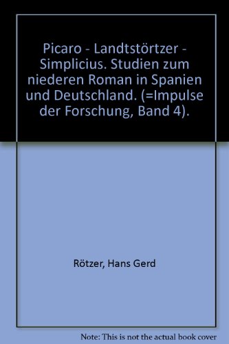 9783534061860: Picaro - Landtstrtzer - Simplicius. Studien zum n