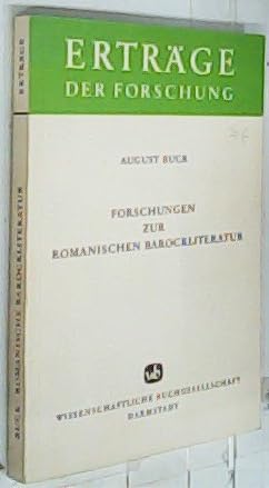 Imagen de archivo de Forschungen zur romanischen Barockliteratur. a la venta por CSG Onlinebuch GMBH