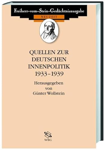 9783534085729: Quellen zur deutschen Innenpolitik 1933-1939