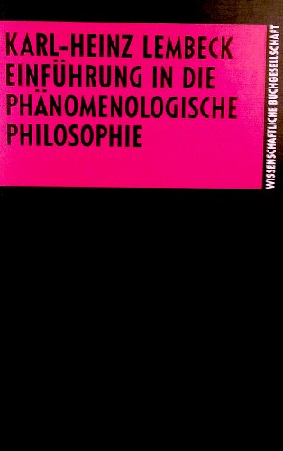 Stock image for Einfhrung in die phnomenologische Philosophie for sale by medimops