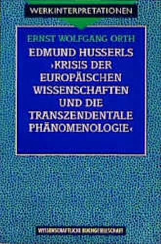 Beispielbild fr Edmund Husserls "Krisis der europischen Wissenschaften und die transzendentale Phnomenologie" zum Verkauf von Der Ziegelbrenner - Medienversand