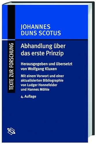 9783534227037: Johannes Duns Scotus: Abhandlung über das erste Prinzip