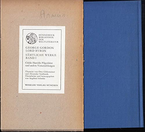 Beispielbild fr Smtliche Werke, 3 Bde., Ln, Bd.1, Childe Harolds Pilgerfahrt und andere Verserzhlungen zum Verkauf von medimops
