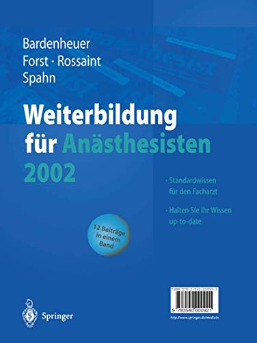 9783540000921: Weiterbildung fr Ansthesisten 2002 (German Edition)