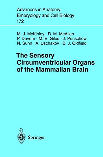 9783540004196: The Sensory Circumventricular Organs of the Mammalian Brain: "Subfornical Organ, Ovlt And Area Postrema": 172 (Advances in Anatomy, Embryology and Cell Biology)