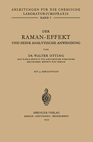 9783540016083: Der Raman-Effekt und seine analytische Anwendung: 5 (Anleitungen fr die chemische Laboratoriumspraxis)