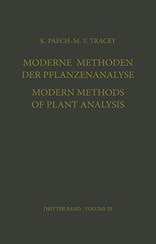 Beispielbild fr Moderne Methoden der Pflanzenanalyse / Modern Methods of Plant Analysis zum Verkauf von Ammareal