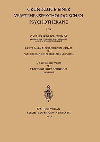 Stock image for Grundzge Einer Verstehenspsychologischen Psychotherapie (German Edition) for sale by Lucky's Textbooks