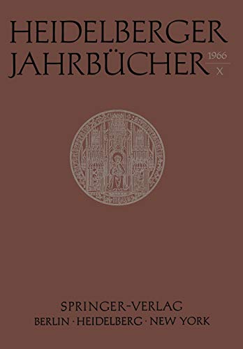 Heidelberger Jahrbücher X - Universitäts-Gesellschaft
