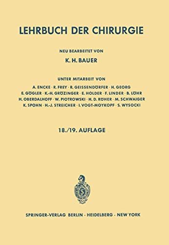 Beispielbild fr Lehrbuch der Chirurgie Garre, Carl; Stich, Rudolf und Bauer, Karl H. zum Verkauf von biblioMundo