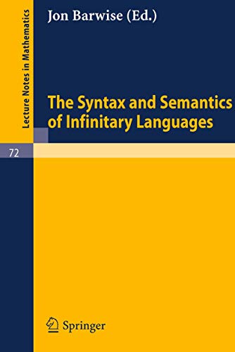 9783540042426: The Syntax and Semantics of Infinitary Languages