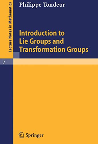 Imagen de archivo de Introduction to Lie Groups and Transformation Groups a la venta por Chiron Media