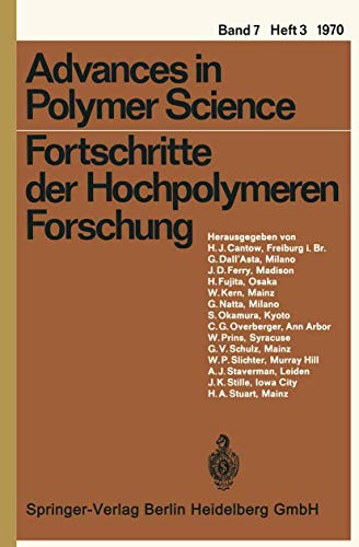 Beispielbild fr Fortschritte der Hochpolymeren Forschung (Advances in Polymer Science, 7/3) zum Verkauf von Lucky's Textbooks