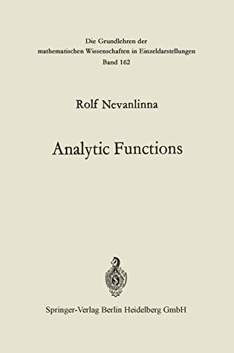 9783540048343: Analytic Functions: 162 (Grundlehren der mathematischen Wissenschaften)